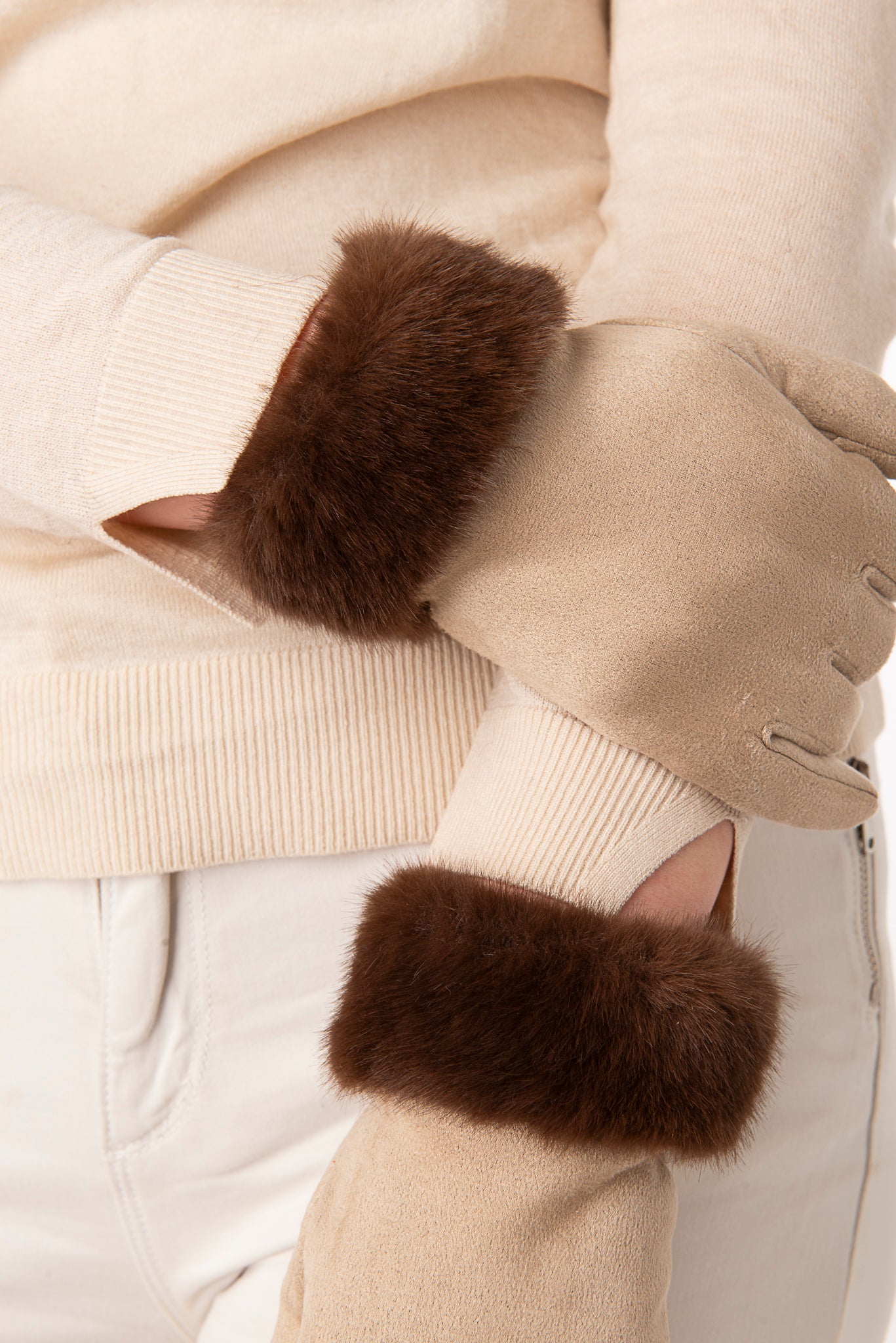 Luce Beige/Herringbone cuff - PRE ORDER