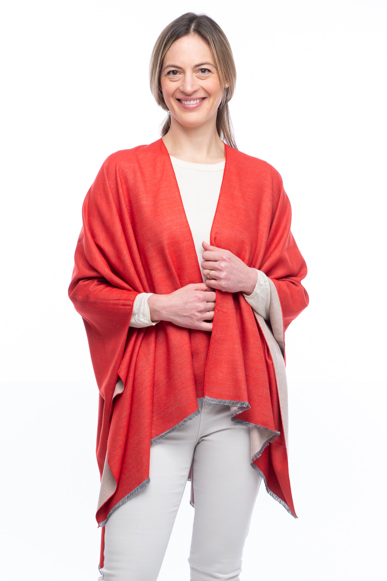 Clara FB169 Reversible Wrap Coral/Beige