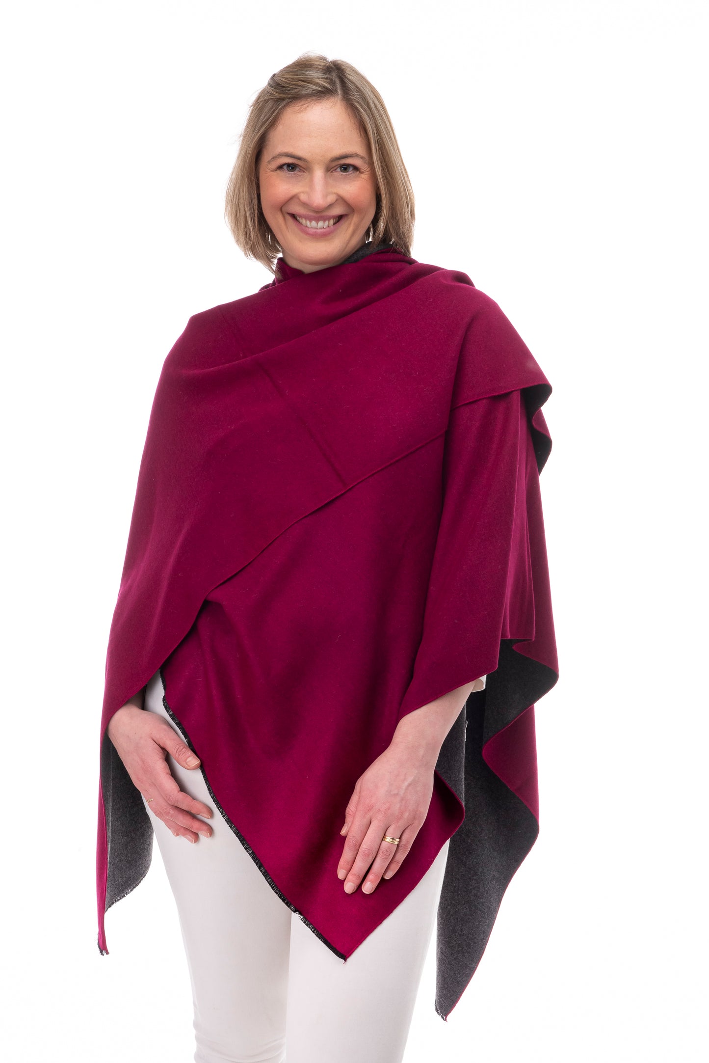 Clara FB169 Reversible Wrap Burgundy/Grey