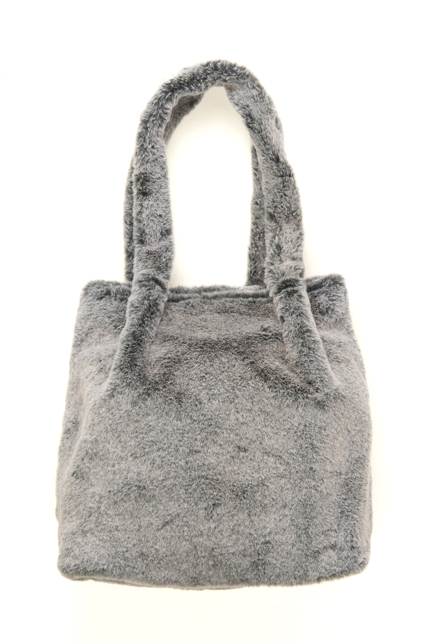 Francesca FB193 Faux Fur Tote Bag Grey Fleck