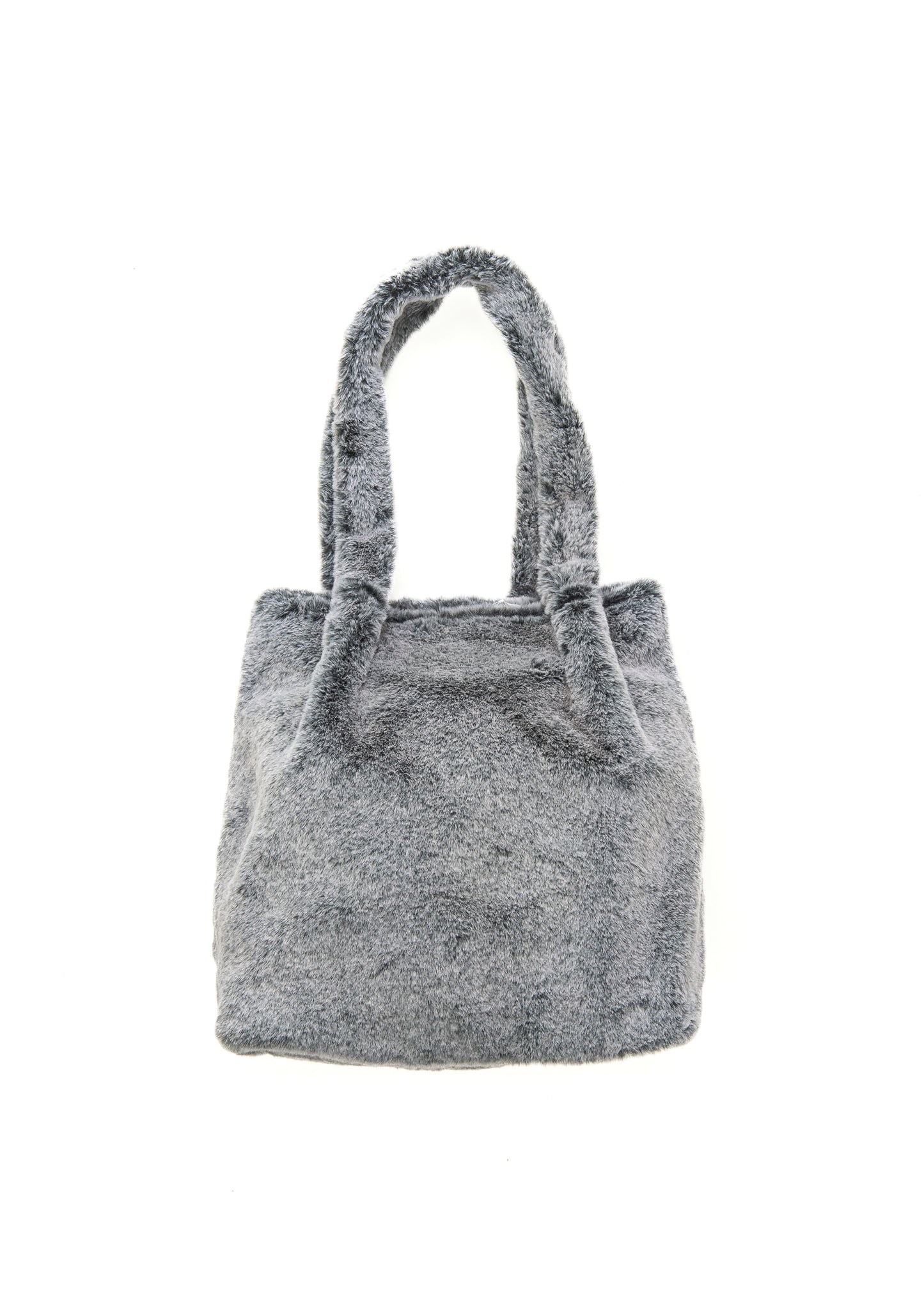 Francesca FB193 Faux Fur Tote Bag Grey Fleck