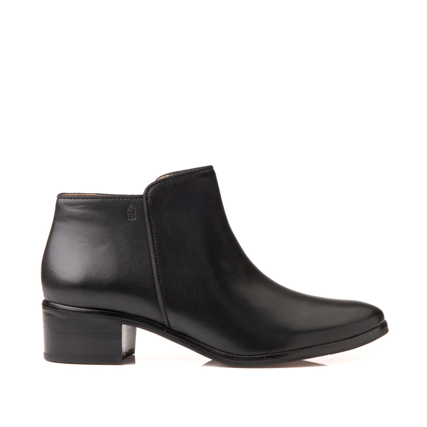 FB201 Milana Black Classic Ankle Boot with leather sole- Nappa Leather