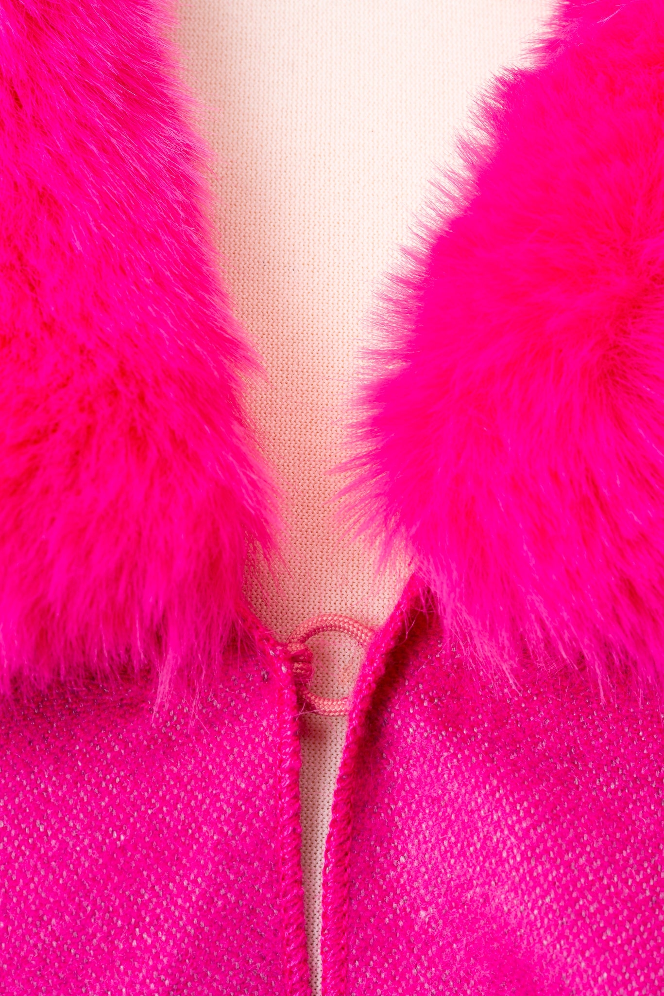 Azzura FB108  Wrap with Faux Fur Collar and Hook & Eye Closure Fuchsia