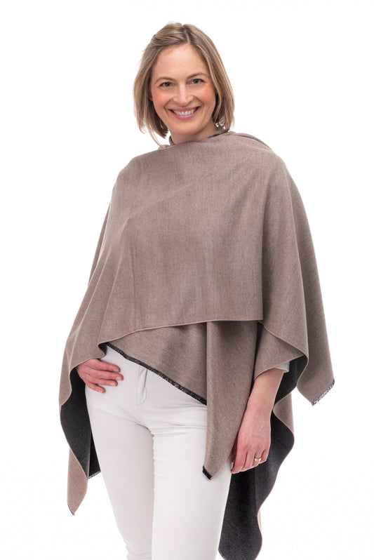 Clara FB169 Reversible Wrap Mocha/Grey