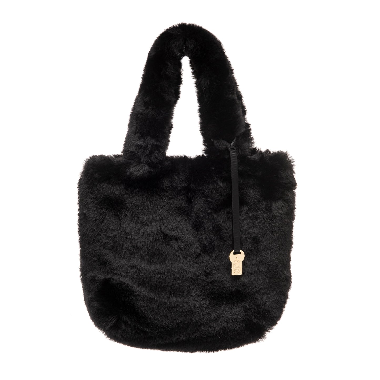 Benedetta FB194 Small Faux Fur Handbag Black