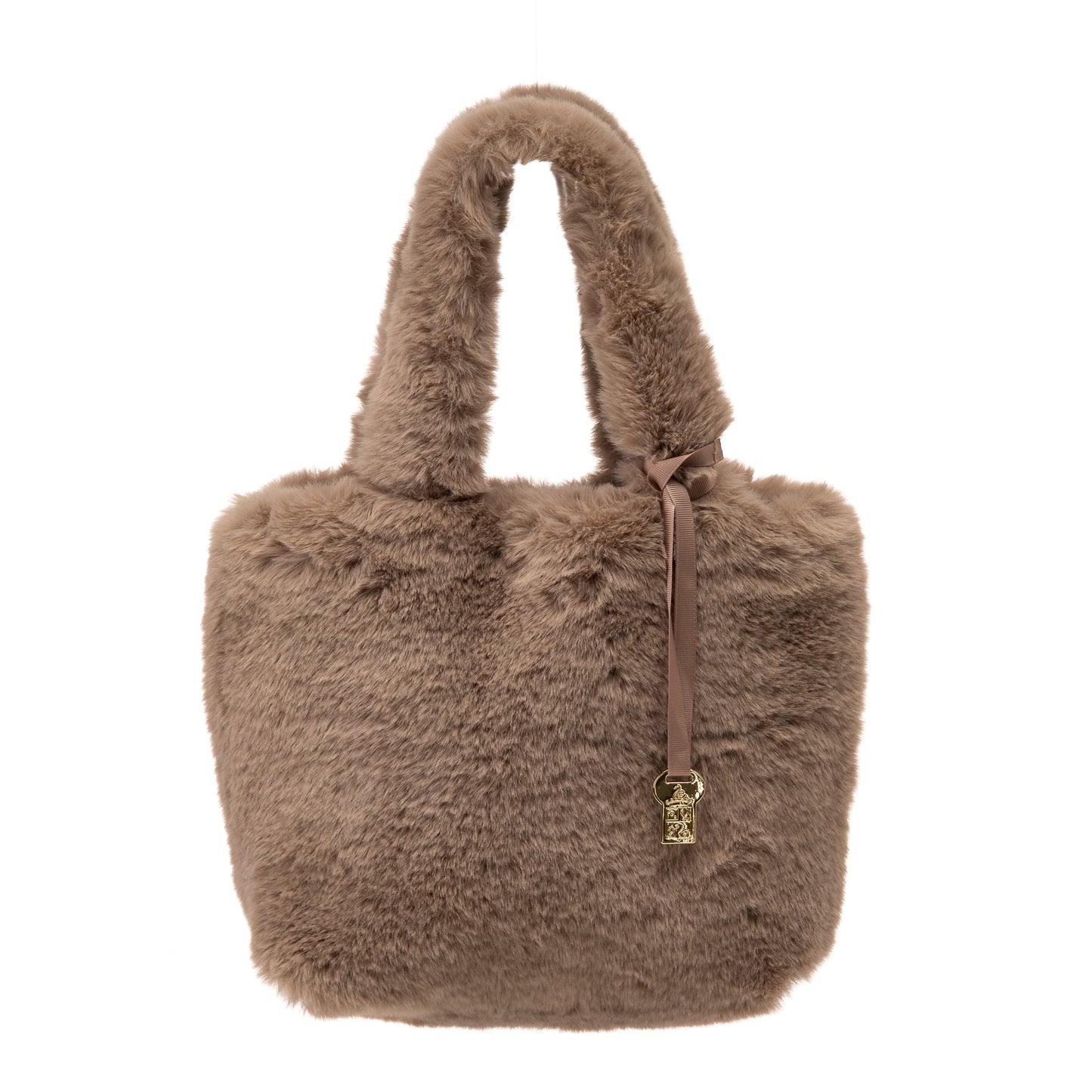 Benedetta FB194 Small Faux Fur Handbag Mocha