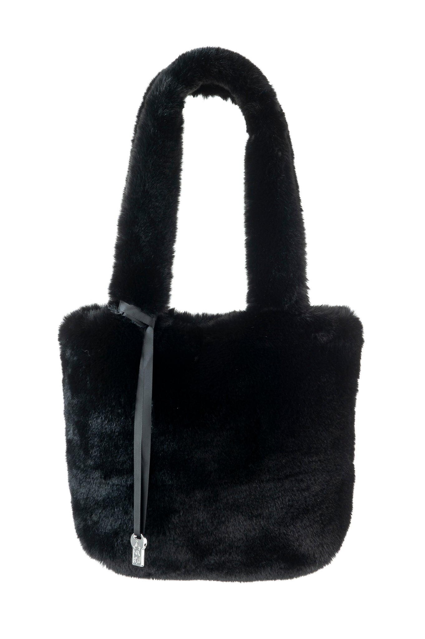 Chiara FB195 Medium Size Faux Fur Sac Black