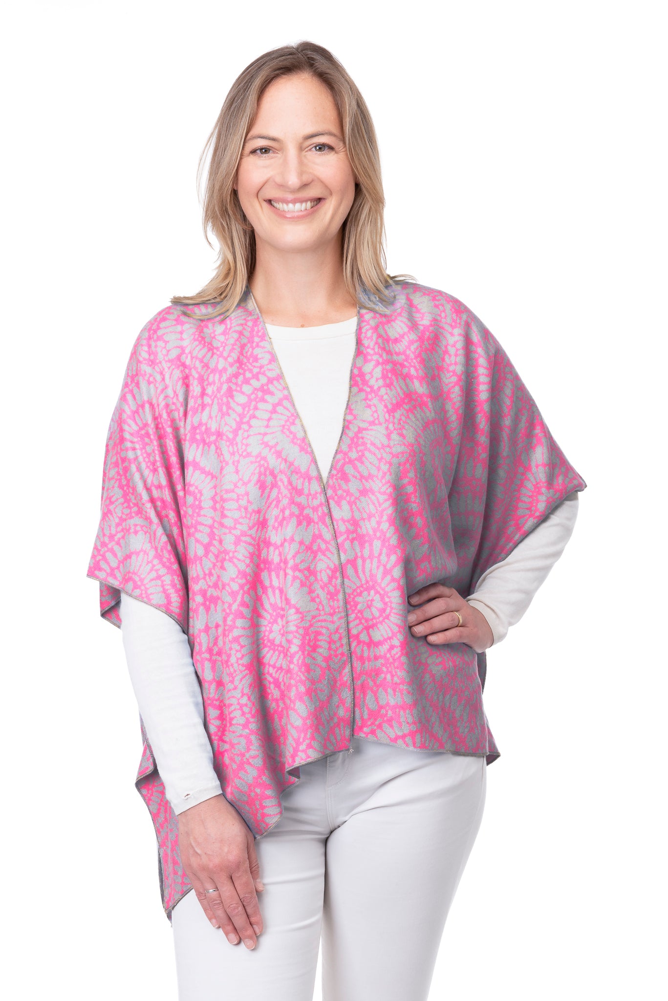 Angelica FB197 Batik Print Jacket Fuchsia