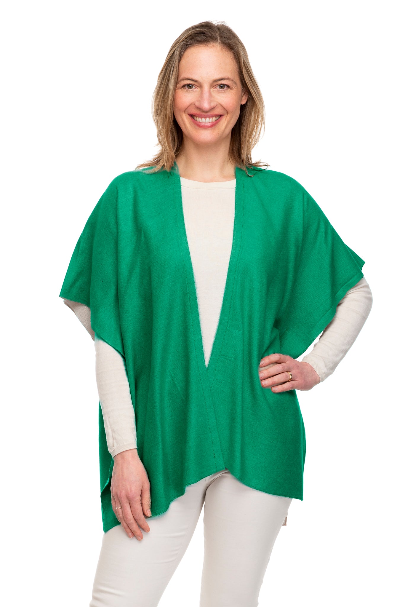 Lidia FB200 Two Colour Summer Jacket Emerald/Beige