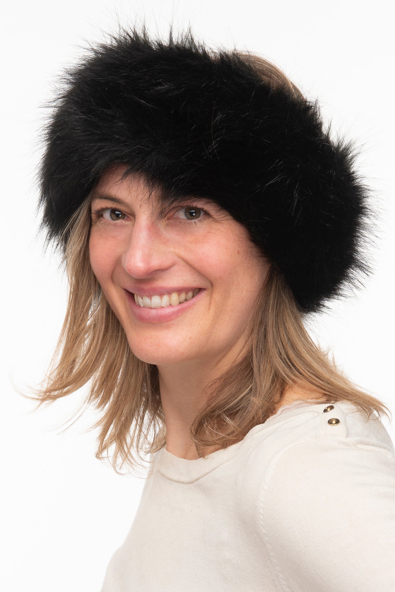 Sabina FB45 Black Faux Fur Headband