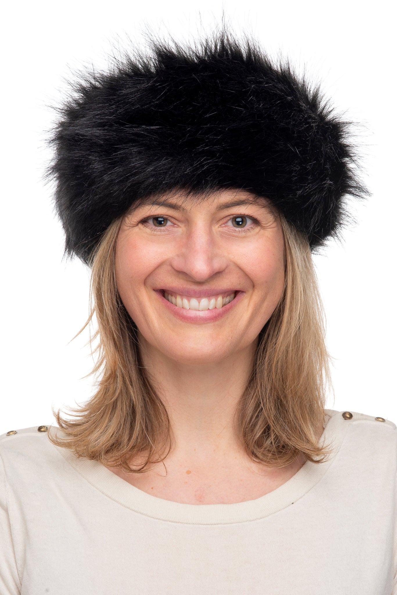 Sabina FB45 Black Faux Fur Headband