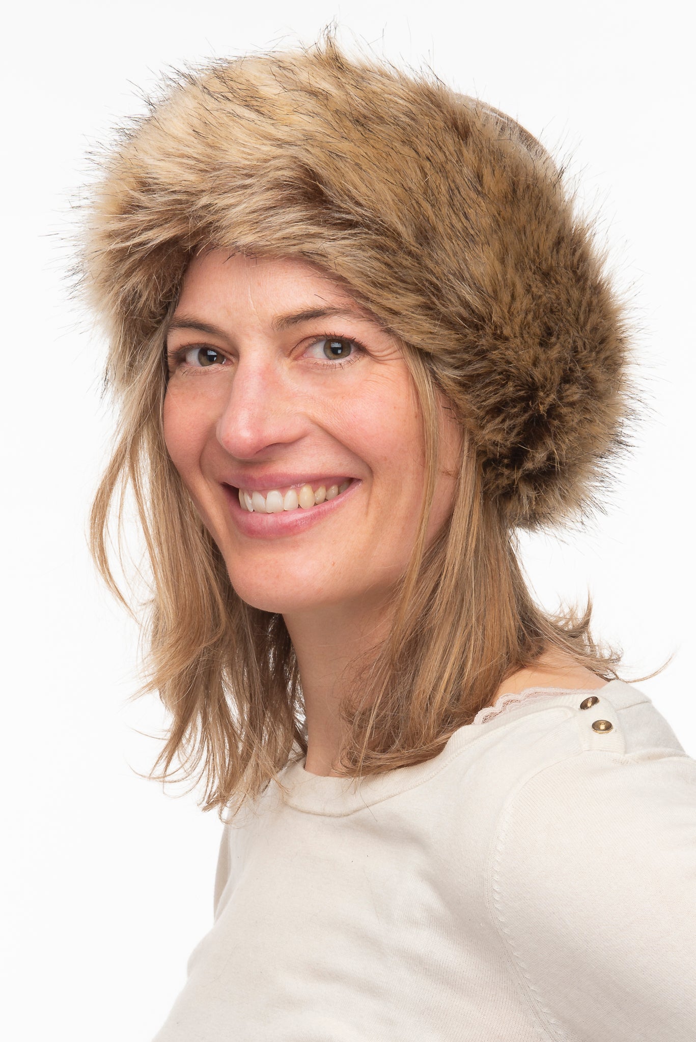 Sabina FB45 Natural Brown Faux Fur Headband