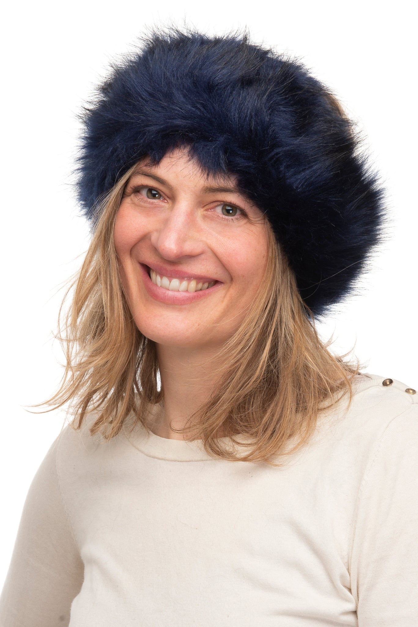 Sabina FB45 Navy Faux Fur Headband