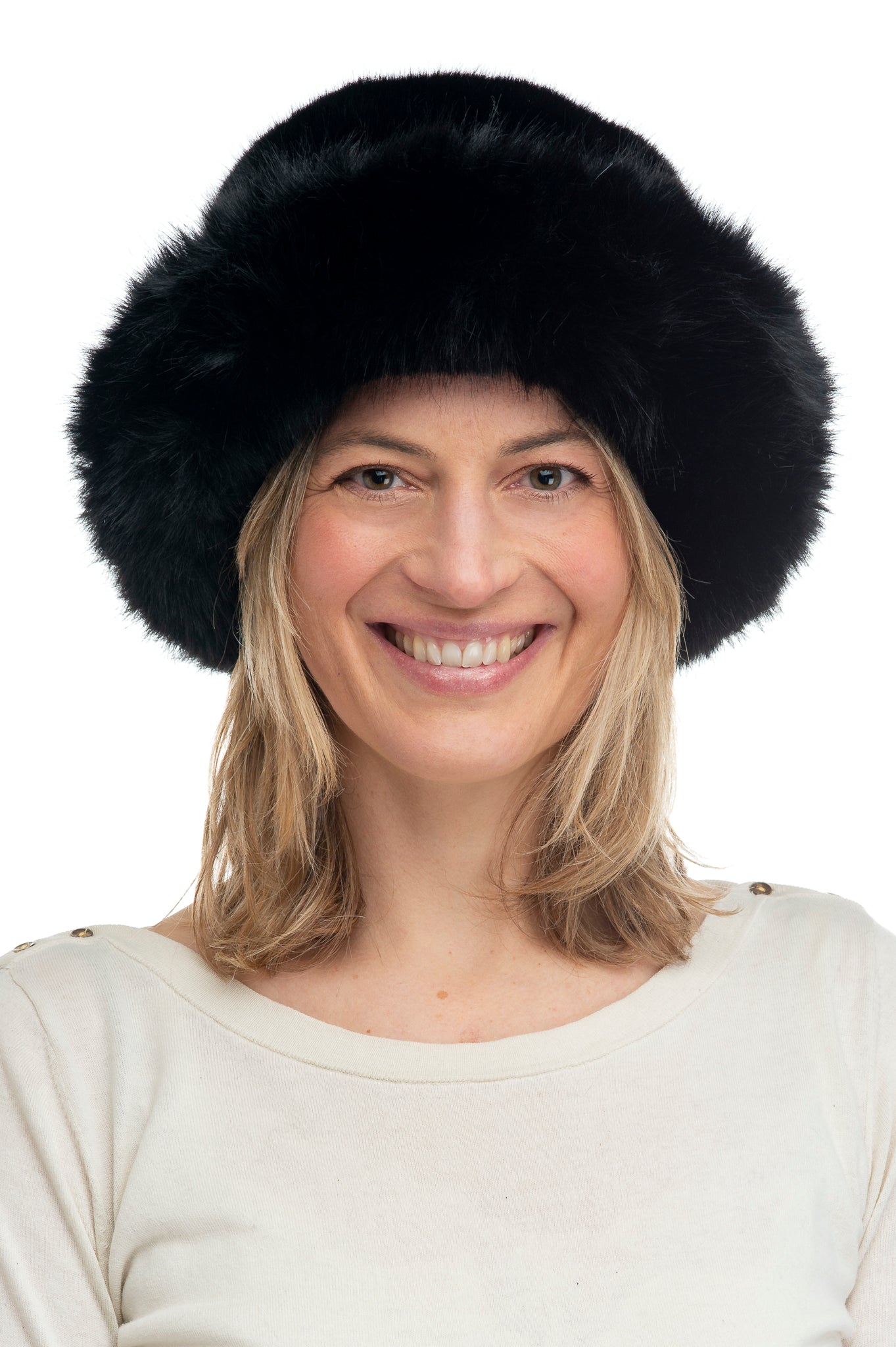 Adalina FB81 Faux Fur Paddington Style Hat Black