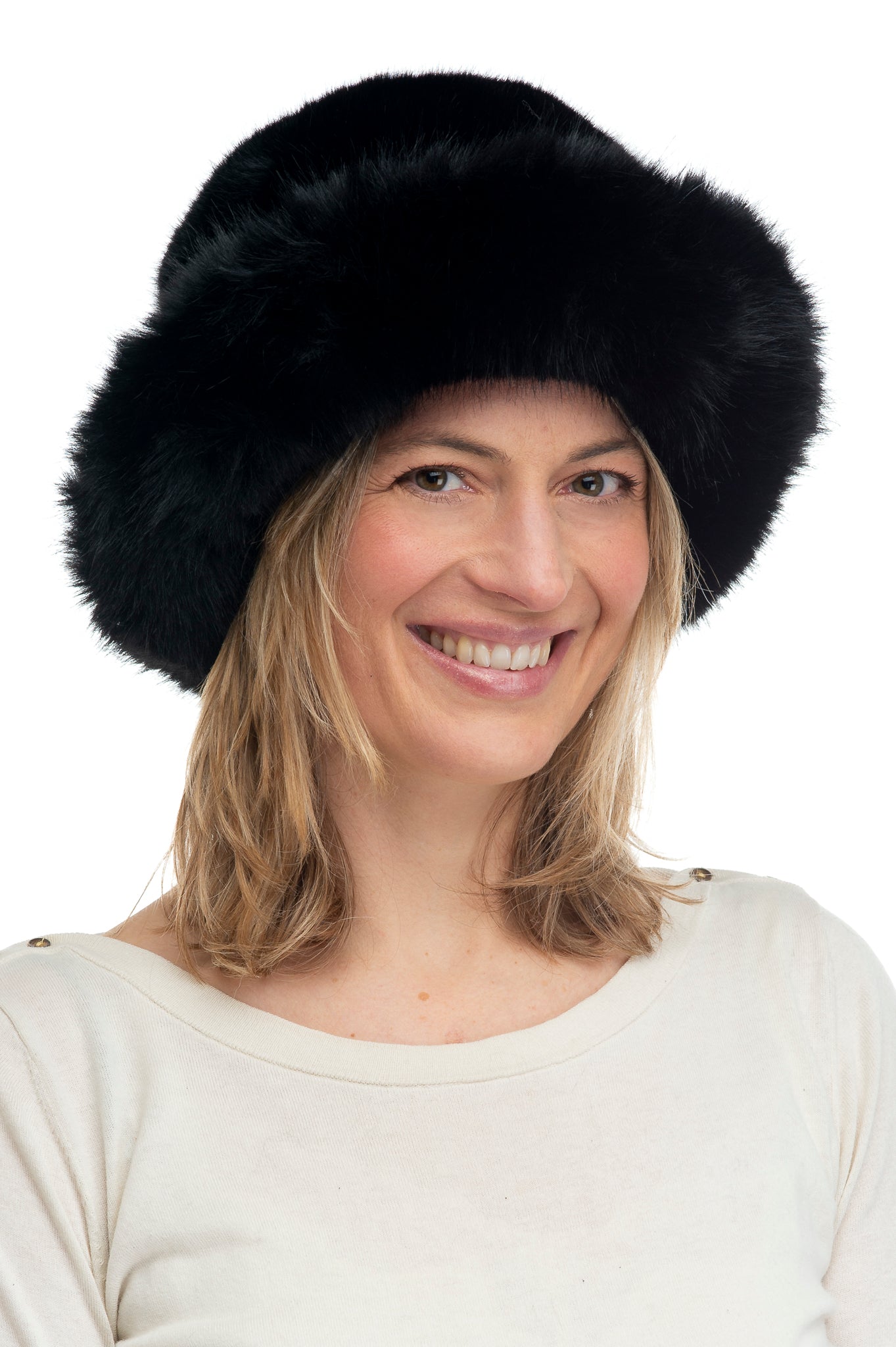 Adalina FB81 Faux Fur Paddington Style Hat Black