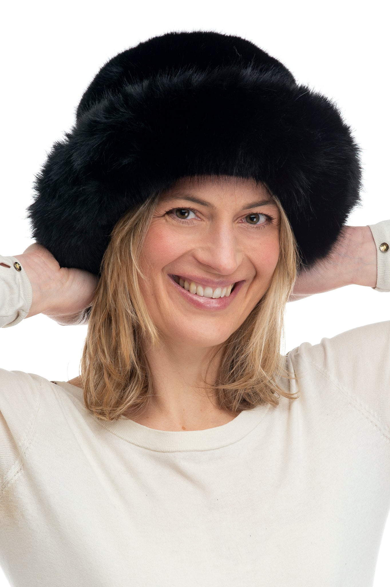 Adalina FB81 Faux Fur Paddington Style Hat Black