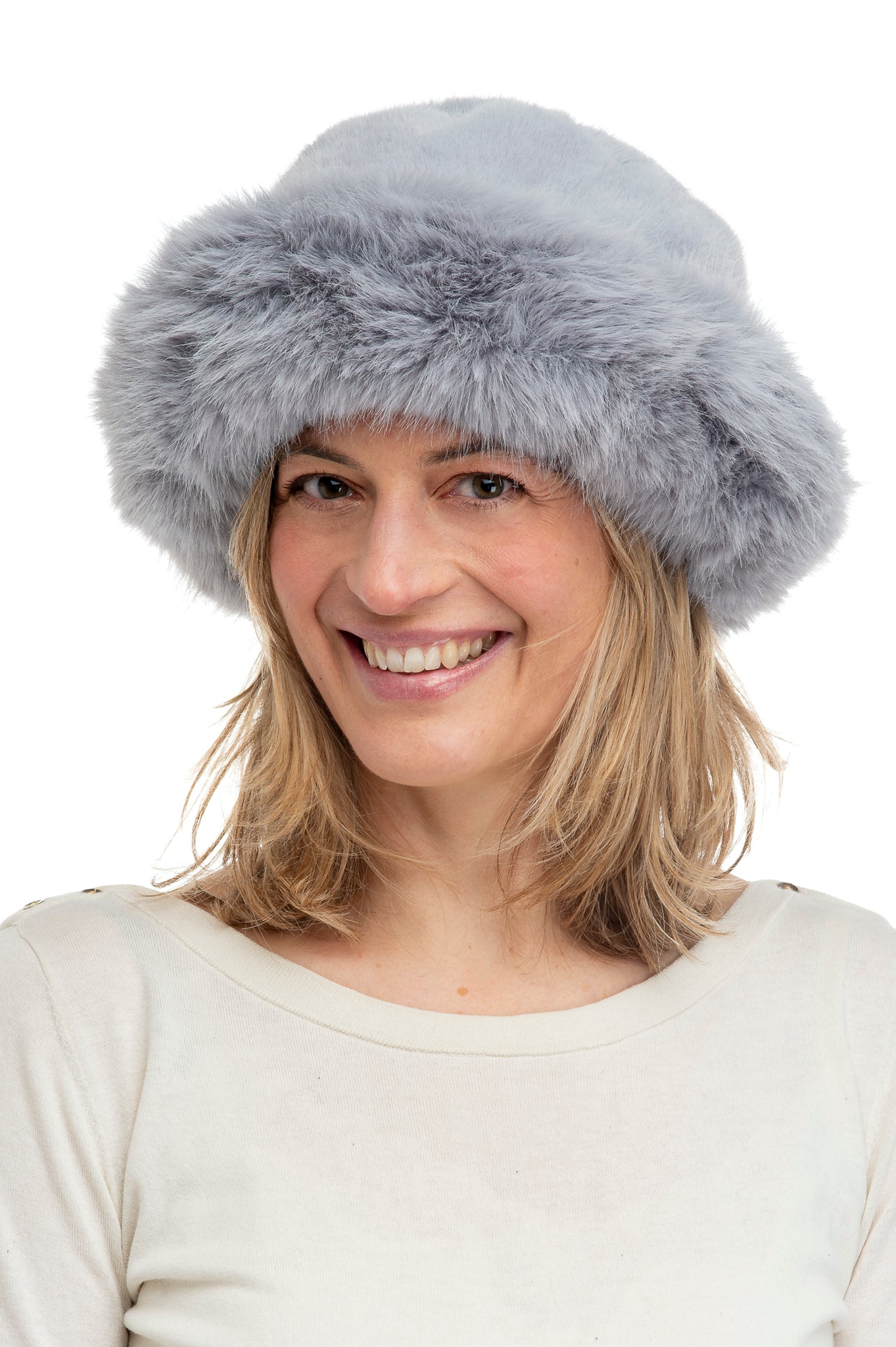 Adalina FB81 Faux Fur Paddington Style Hat Grey