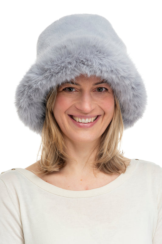 Adalina FB81 Faux Fur Paddington Style Hat Grey