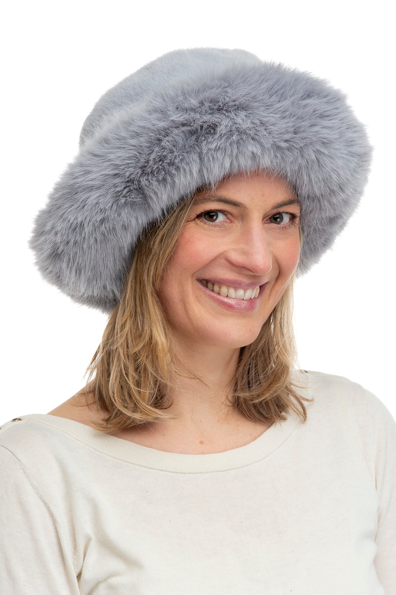 Adalina FB81 Faux Fur Paddington Style Hat Grey