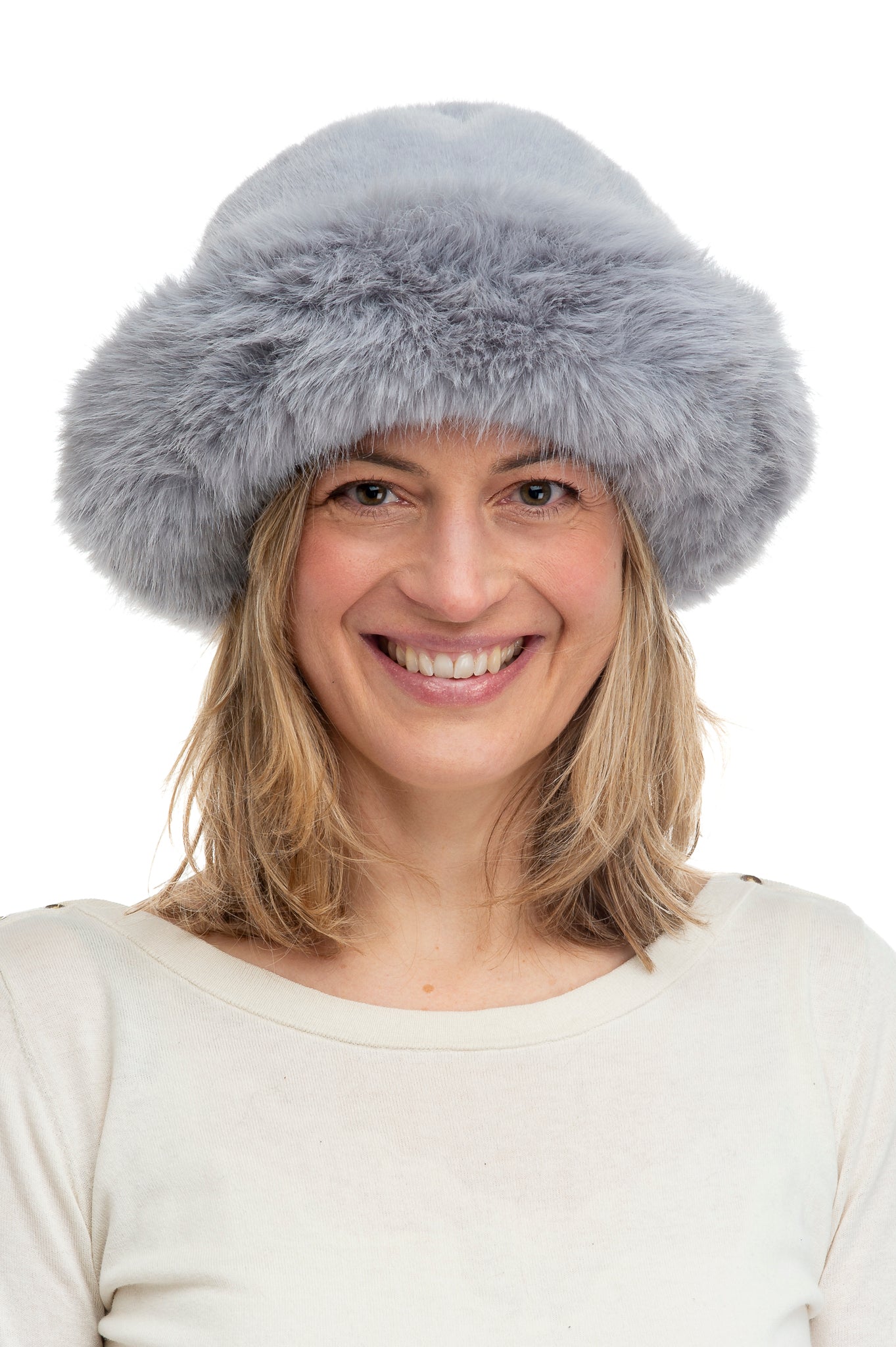 Adalina FB81 Faux Fur Paddington Style Hat Grey