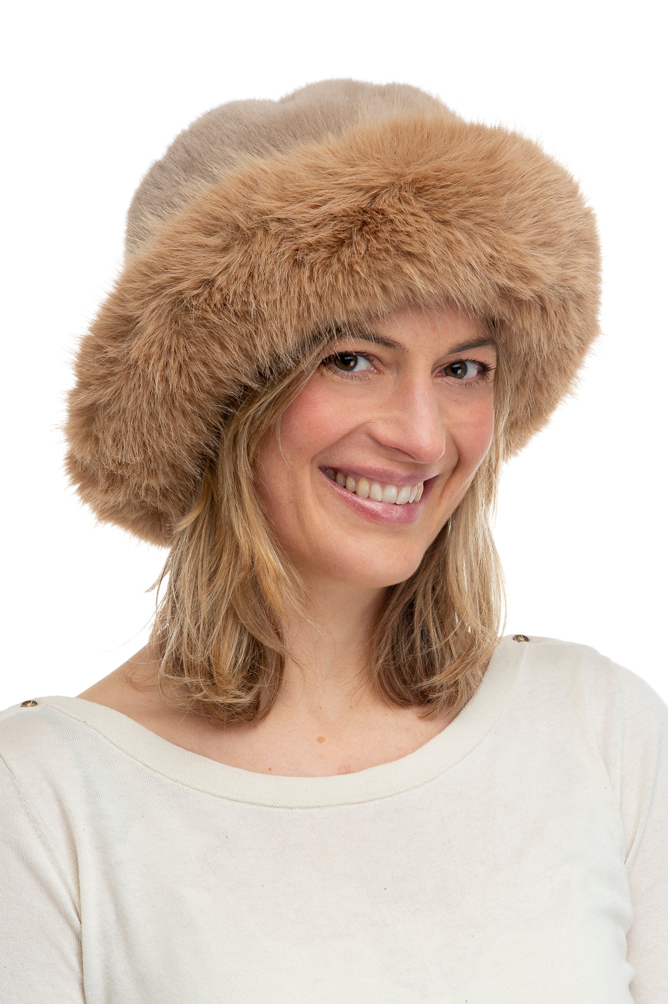 Adalina FB81 Faux Fur Paddington Style Hat Mocha