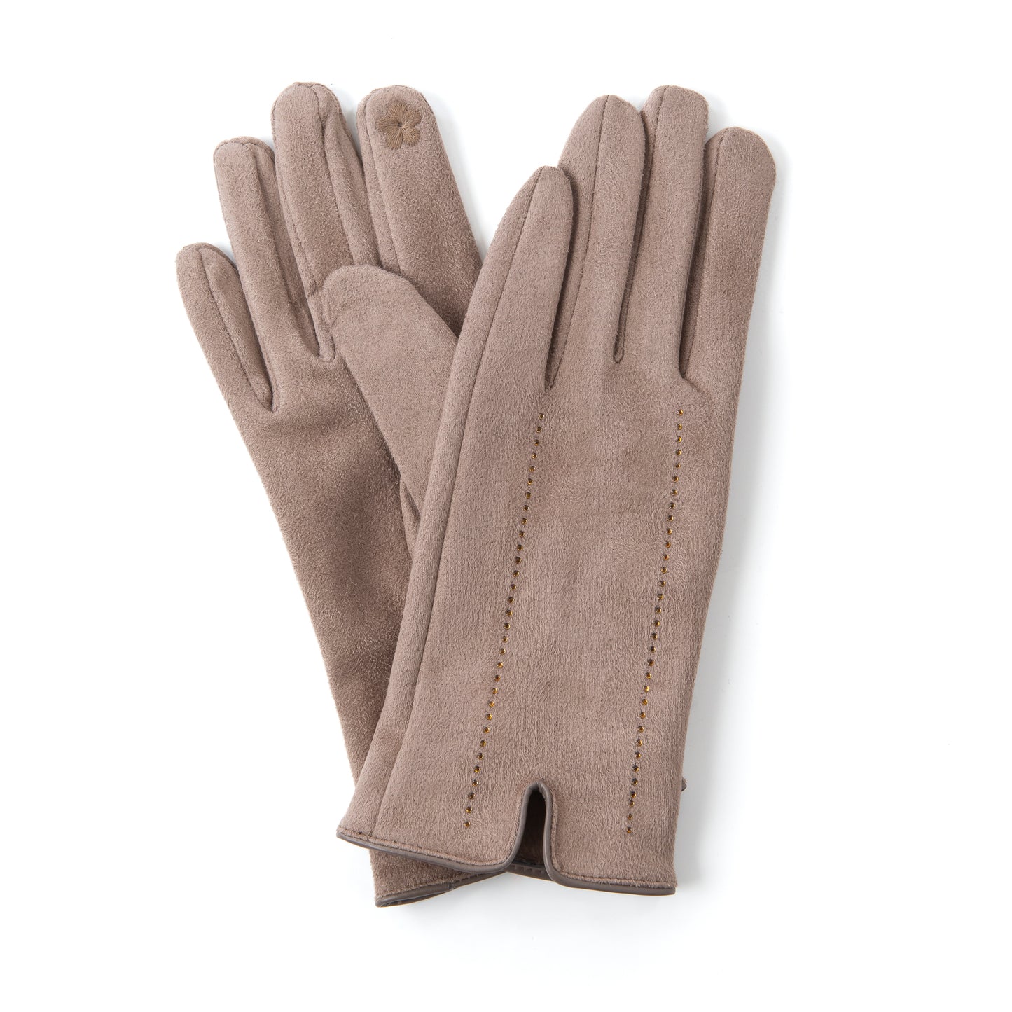 Giota  FB72Suedette & Diamante Glove Mocha With Screen Touch