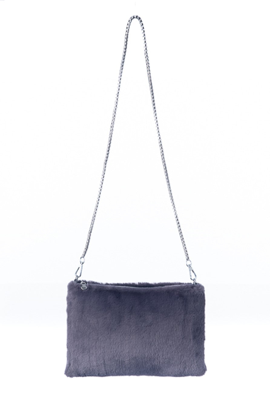 Fiame FB26 Faux Fur Shoulder Bag Grey