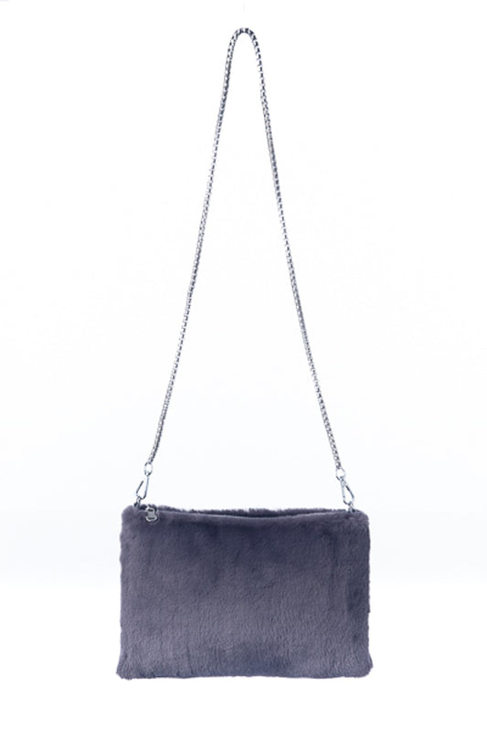 Fiame FB26 Faux Fur Shoulder Bag Grey